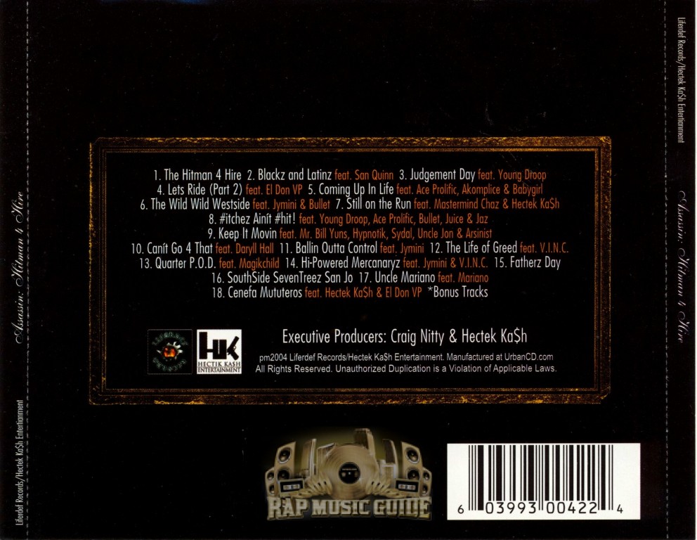 Assassin - Hitman 4 Hire: CD | Rap Music Guide